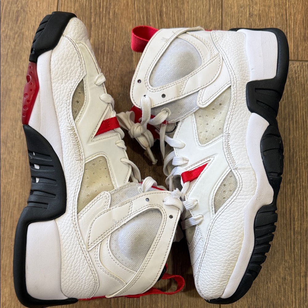 Jordan Kids White and Red Athletic Sneakers - Brand:Size 7Y